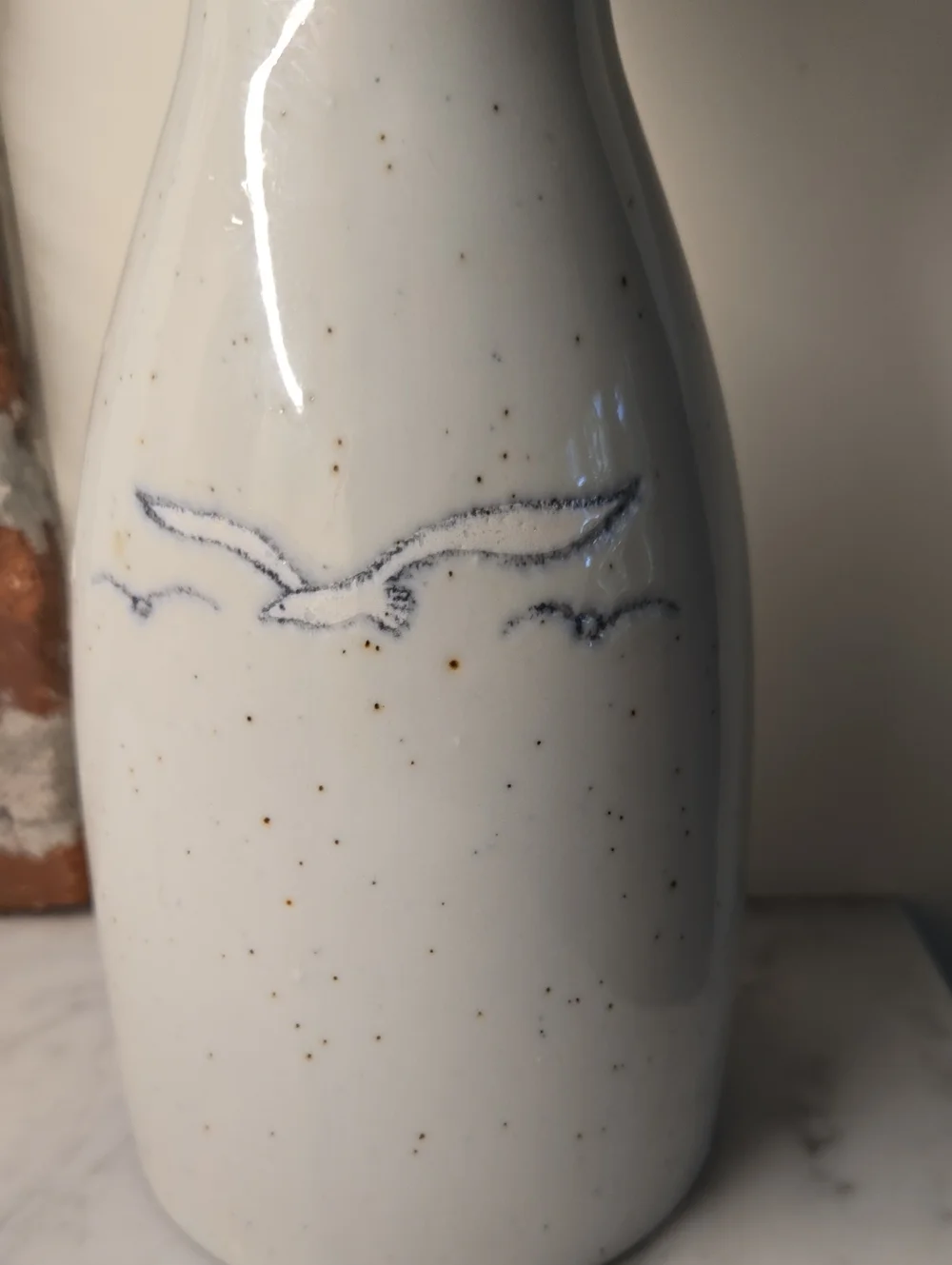 White Ceramic Seagull Vase